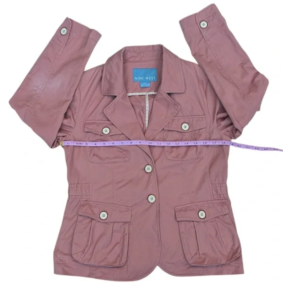 NINE WEST Women’s Button Up Cotton Canvas Utility Jacket Size: M - Picture 3 of 9
